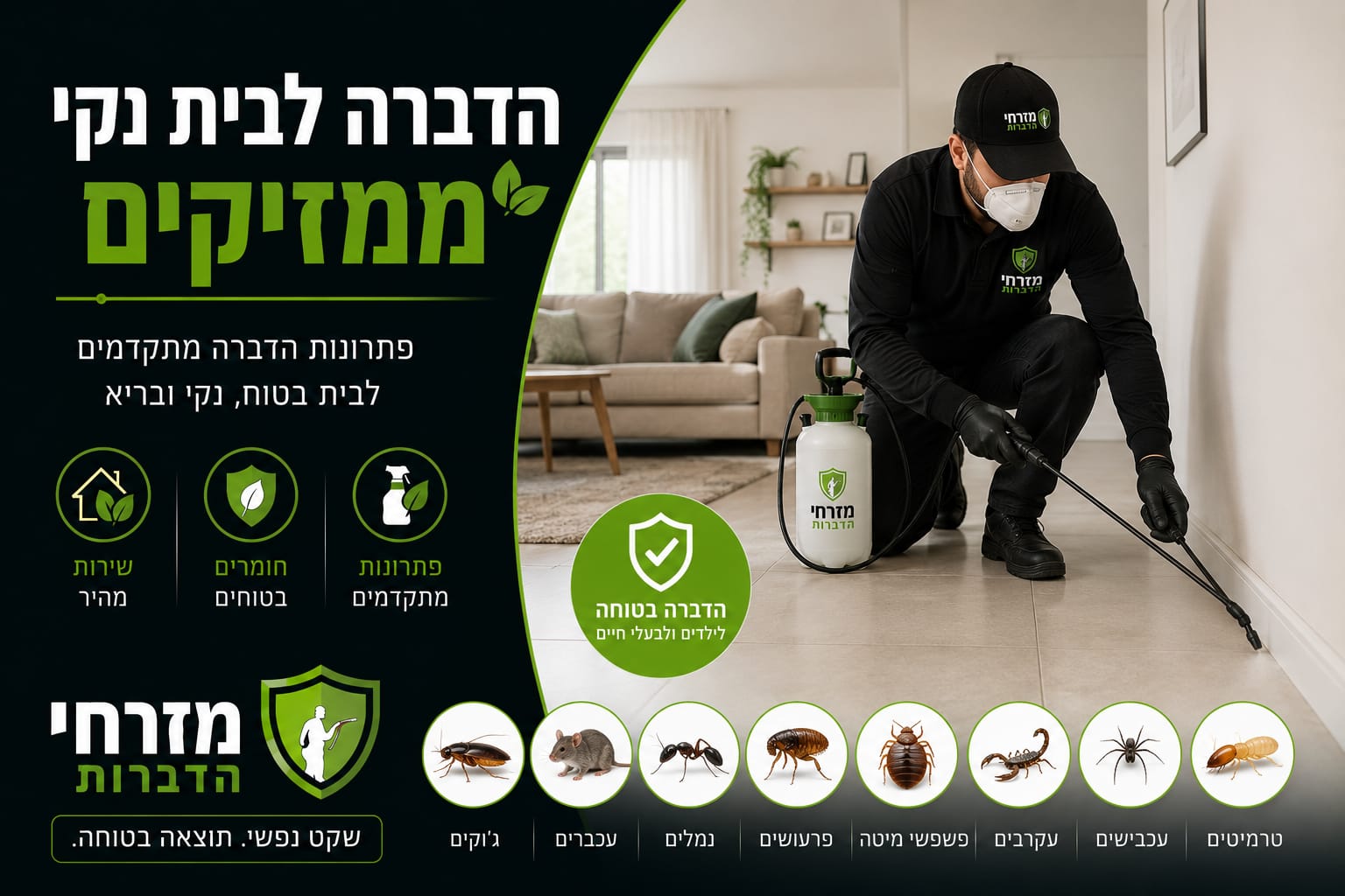 הדברת מזיקים מקצועית בבית – ריסוס ממוקד מזרחי הדברות