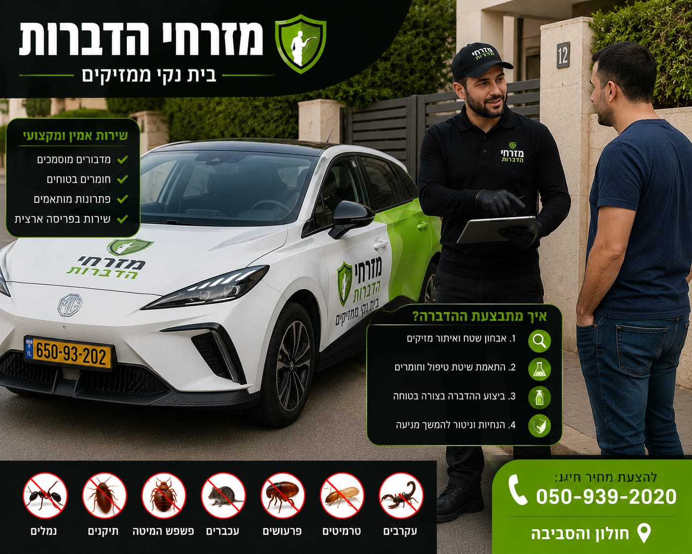 מדביר מזרחי הדברות מגיע לטיפול – שירות הדברה מקצועי